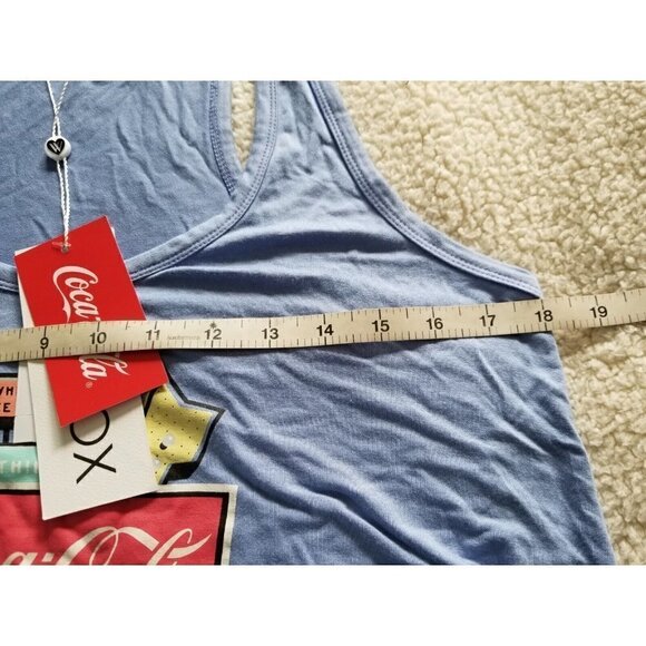 Wildfox x Coca Cola Think of Coke Racerback Tank in Pale Iris (Periwinkle) Sz M - Picture 5 of 7